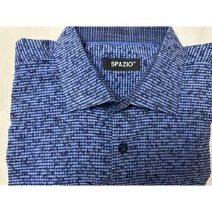 Spazio Mens Long Sleeve Button Down Size XL in Blue  Classic, casual, preppy